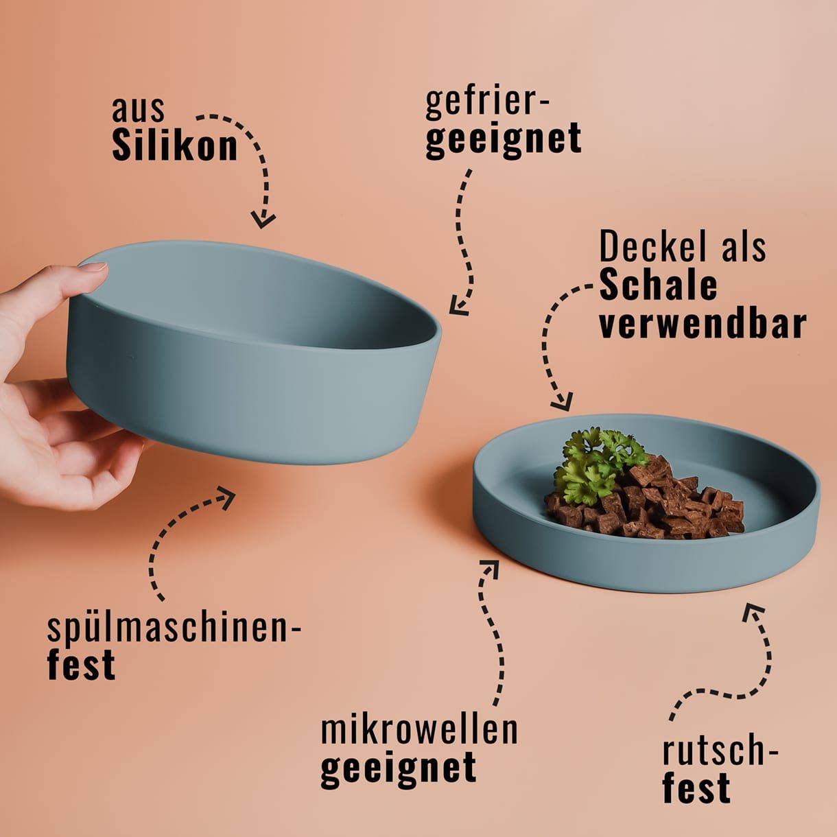 Szilikon etetőtál tetővel