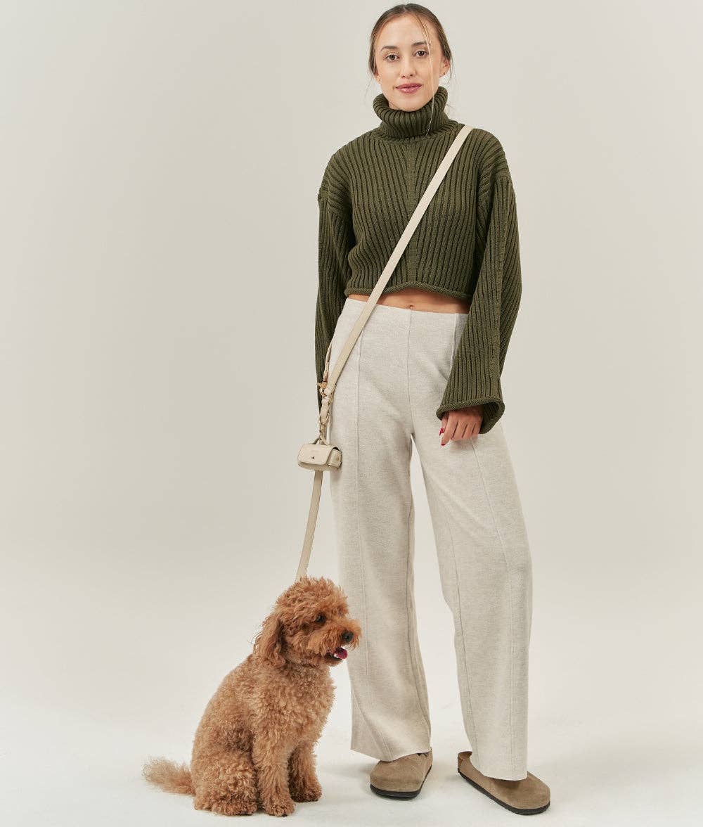 Jala többpozíciós póráz | Bézs vegán bőr