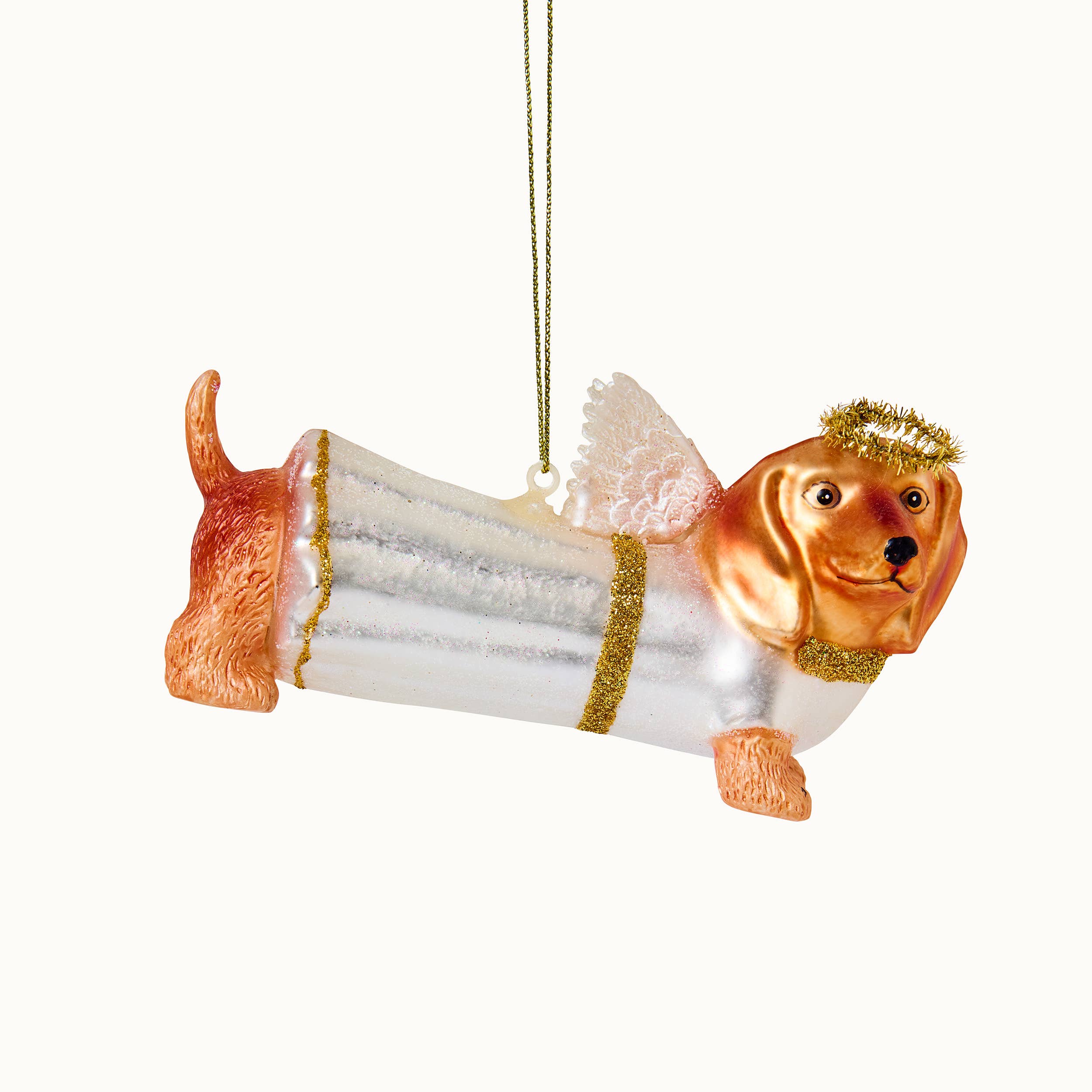 Holy Dachshund – üveg karácsonyfadísz